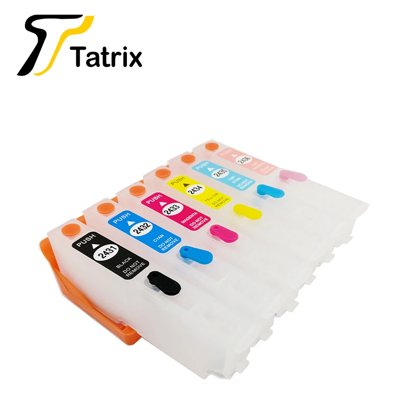 Tatrix T2431XL T2431 пустой Refillable патрон чернил для принтера Epson XP-750 XP-760 XP-850 XP-860 XP-950 xp-960 принтер с чипом Arc - Цвет: empty Cartridge