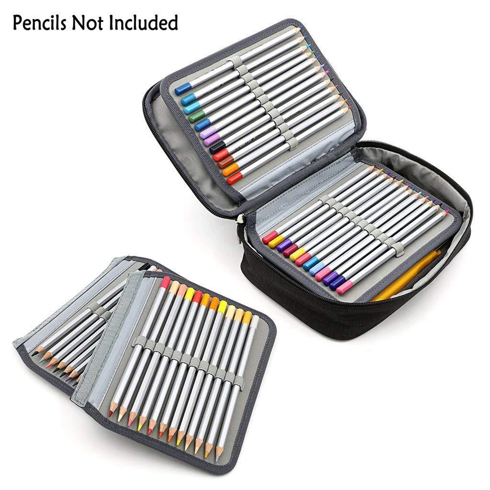 72 Holder Pen Colored Pencil Case School Multi-functional High Capacity Zipper Pencil Bag for Student Art Supplies