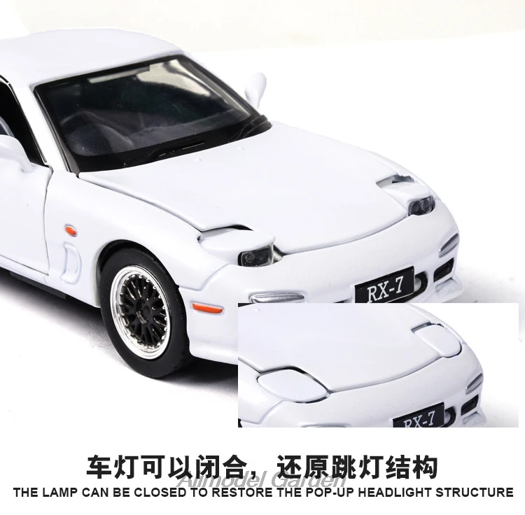 1:32 MAZDA RX7 гоночный автомобиль Diecasts& игрушечный транспорт металлическая модель автомобиля звуковой светильник коллекция автомобилей игрушки для детей Рождественский подарок
