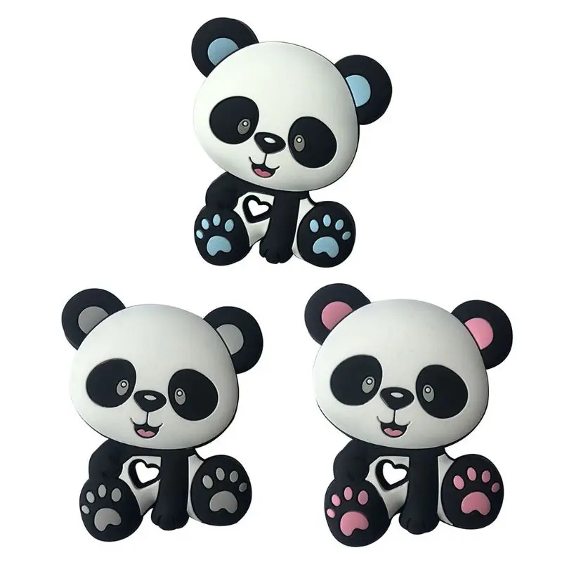 

2019 NEW Panda Beads Baby Toys Silicone Teether Pacifier Teething DIY Chain Biting Chew Pendant for Children Infants 19QF