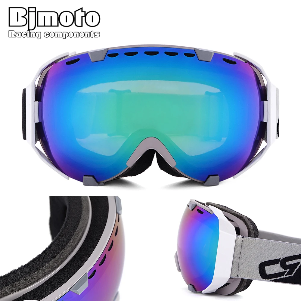 BJMOTO двойные линзы, противотуманные лыжные очки, маска для мужчин и женщин, очки для сноуборда, очки для снегохода, UV400, лыжные очки