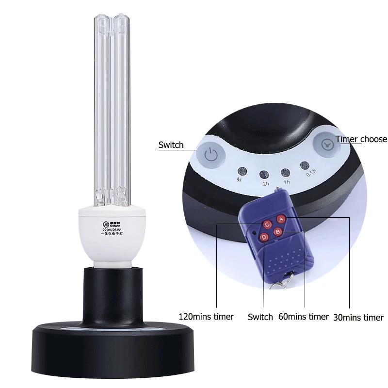 Quartz Ozone LED Light Germicidal Disinfection UVC CFL Ozone UV Lamp E27 base bulb Ultraviolet Sterilizer bacterial Kill Mite