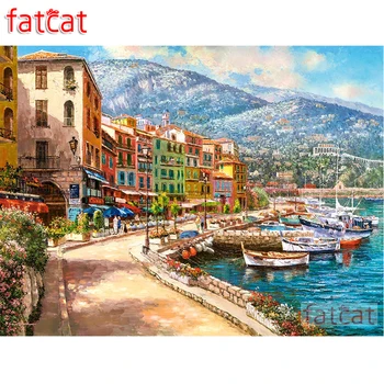 

FATCAT French Riviera Diamond Painting Full Square Round Drill Diy 5D Diamond Embroidery Mosaic Sale Needlework decor AE1303