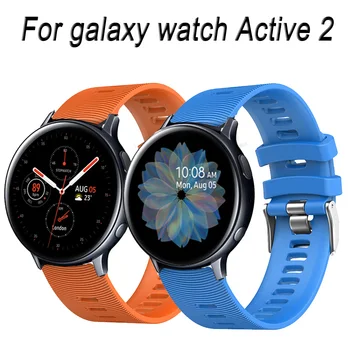 

For Samsung galaxy watch Active 2 40mm 44mm Watchband 20mm Watch Strap Sport Silicone Band wristband Active2 ремешок для часов