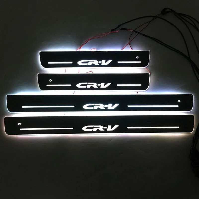 4 шт./применимо к CRV светодиодный порог освещения порог износостойкая пластина Добро пожаловать педали украшения для HONDA CR-V