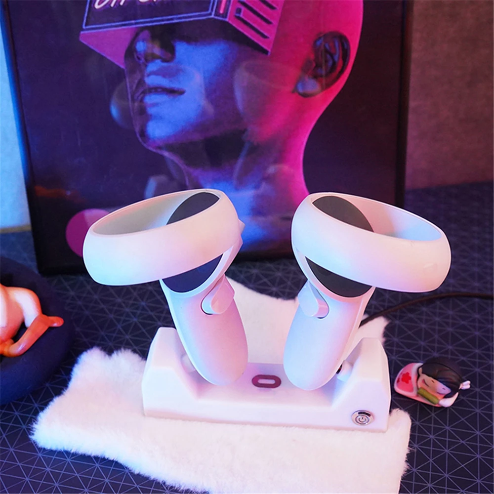 

Dual Controller Storage Stand Base Holder Magnetic Charging Station for Oculus Quest2 Handle