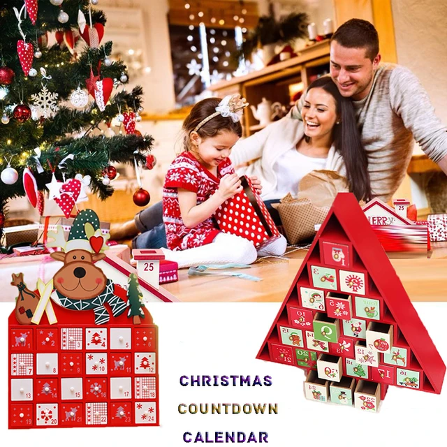 24 Drawers Wooden Christmas Advent Countdown Calendar Christmas