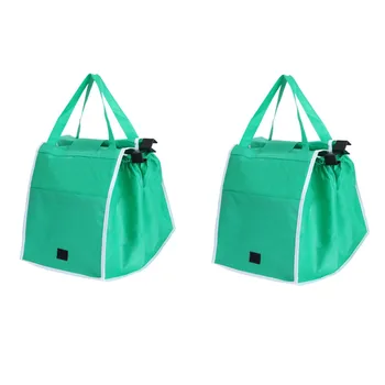 2pcs/set Eco-Friendly Foldable Reusable Shop Handbag Supermarket Thicken Trolley Shopping Cart Totes Portable Grocery Store Bags