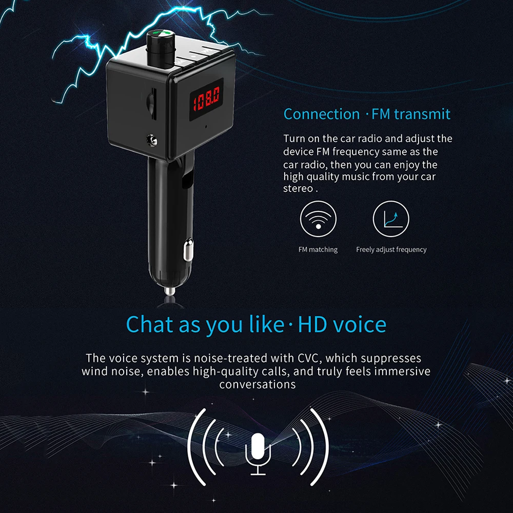 Автомобильное зарядное устройство Bluetooth Aux интерфейс MP3-плеер вращающийся USB порт BS6 беспроводной Аксессуары для мобильных телефонов Колыбель