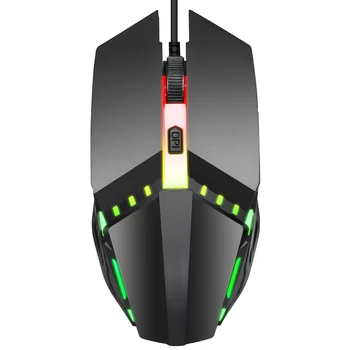 

HXSJ New Wired Mouse Color Backlight 1600DPI Gaming Office Mouse Notebook PC Suitable for PC Computer