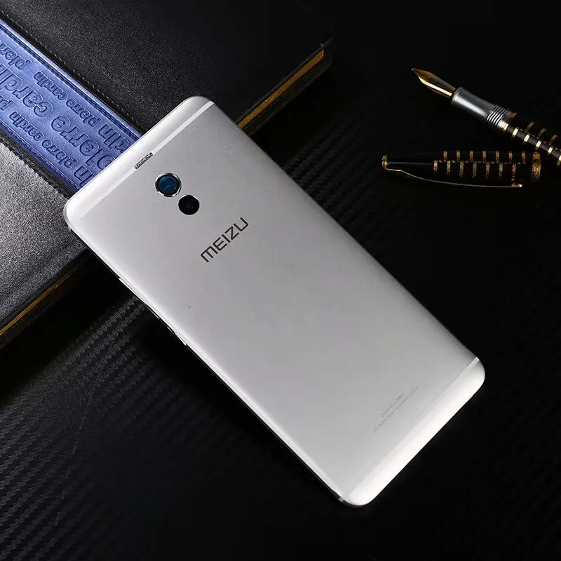 Серебристый M6Note оригинальная задняя крышка корпуса для Meizu M6 Note металлический чехол для ремонта задней двери+ кнопки стекло для камеры - Цвет: Серебристый