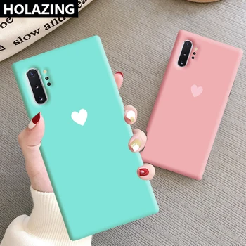

for Samsung Galaxy S20 Ultra Note 10 Plus S10 S9 S8 Note 10 9 8 Case Candy Heart Matching Color Soft Silicone Cover Coque Funda