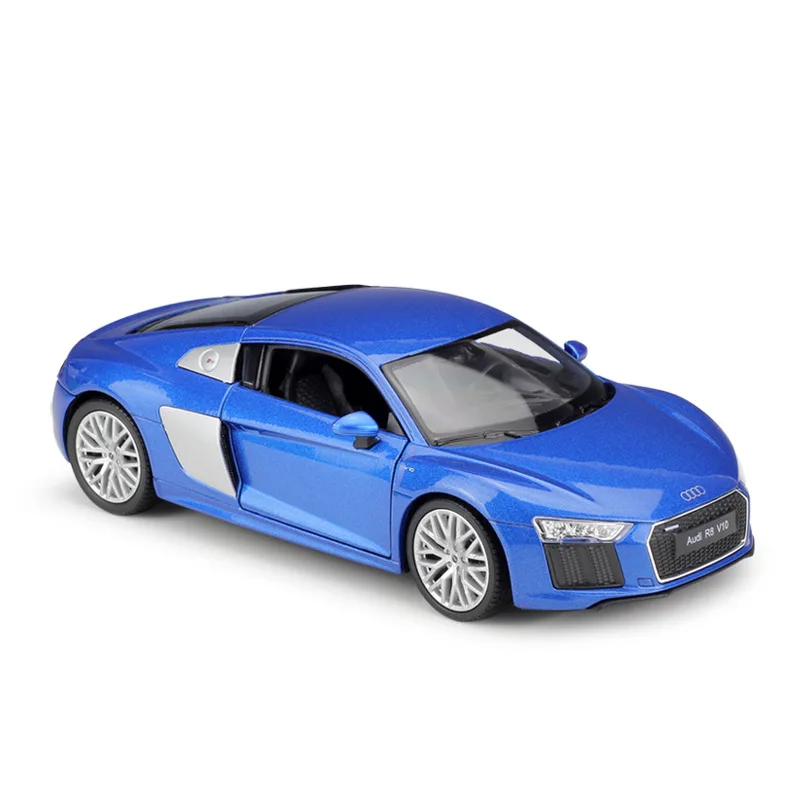 WELLY литье под давлением 1:24 Масштаб Модель симулятора автомобиля Audi TT игрушка купе автомобиль металлический сплав игрушка автомобиль для мальчика Детская Коллекция подарков - Цвет: Audi R8 Blue