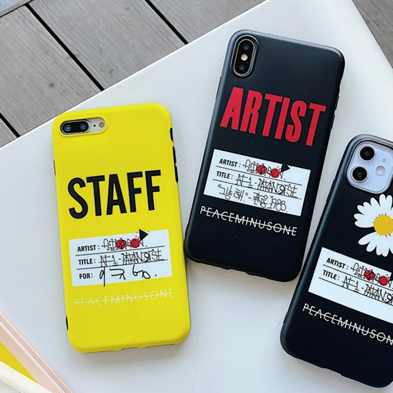 

Hot street Artist G dragon peaceminusone Fragment flower Soft Silicon Case for iPhone 11 pro X XS MAX XR 8 7 Plus Cover Coque