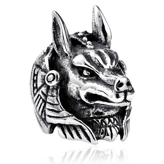 Ring For Men Girls Women Adjustable Gold Black Snake Ferocious Animal Retro Punk Exaggerated Sphinx Egyptian Pharaoh RGKZ2