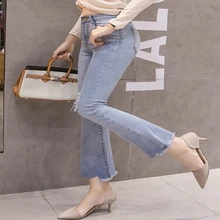 Новые летние женские брюки-карандаш большого размера корейский стиль с высокой талией брюки-карандаш