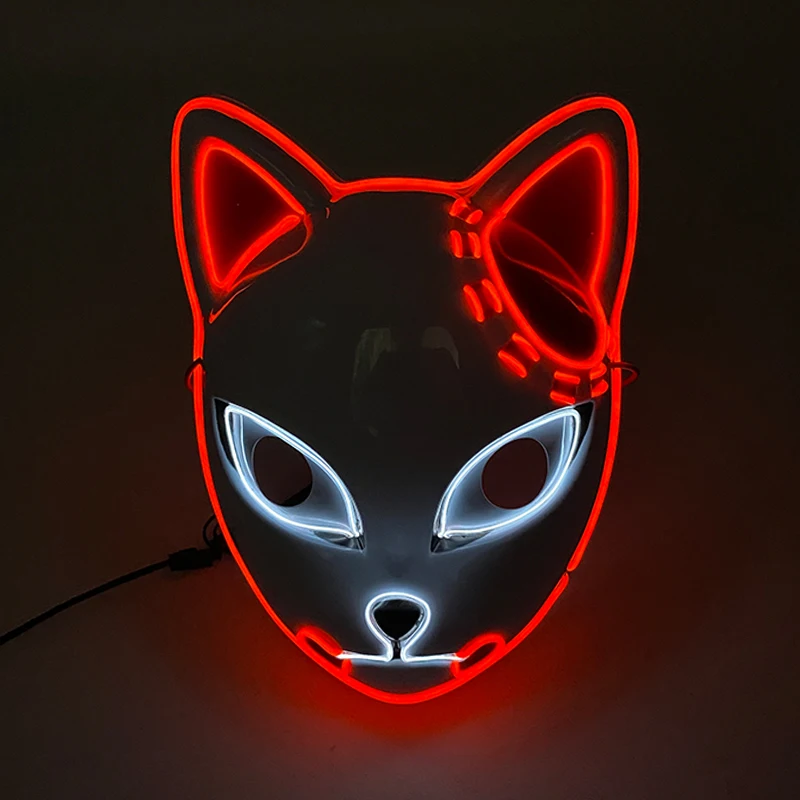 Anime Costumes Hot Sales LED Mask Glowing Halloween Party Mask Rave Mask Carnival Party Costume DJ Party Light Up Masks Anime Cosplay Props spider woman costume Cosplay Costumes