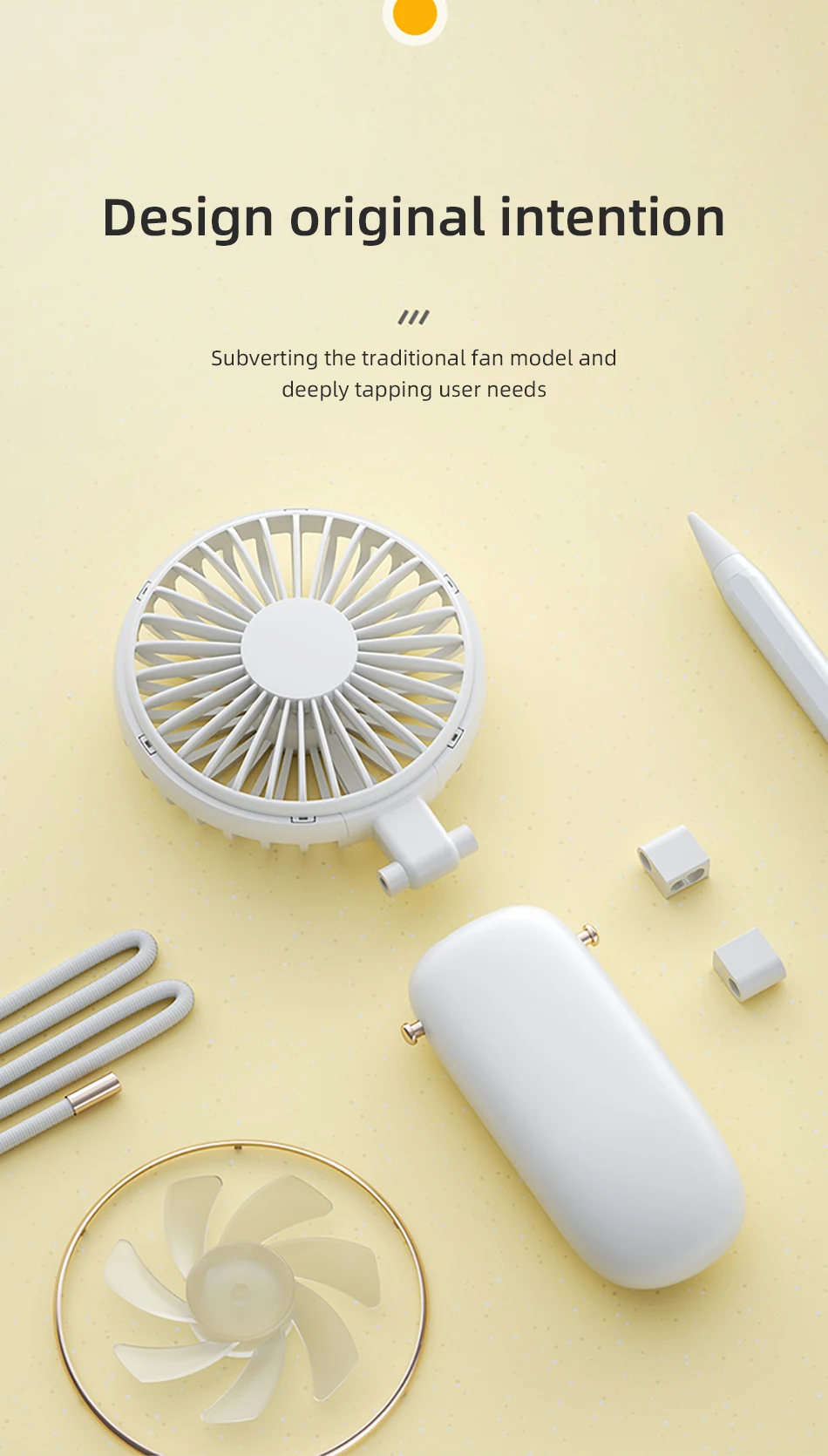 Benks F16 Mini USB Fans Mobile Handheld Fan Hanging Neck Lazy Outdoor Fan Air Cooler Rechargeable Foldable Desktop Office Fans (3)