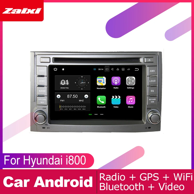ZaiXi для hyundai i800 2007~ 2 DIN Автомобильный Android 9 gps Navgiation мультимедийная система Bluetooth радио усилитель
