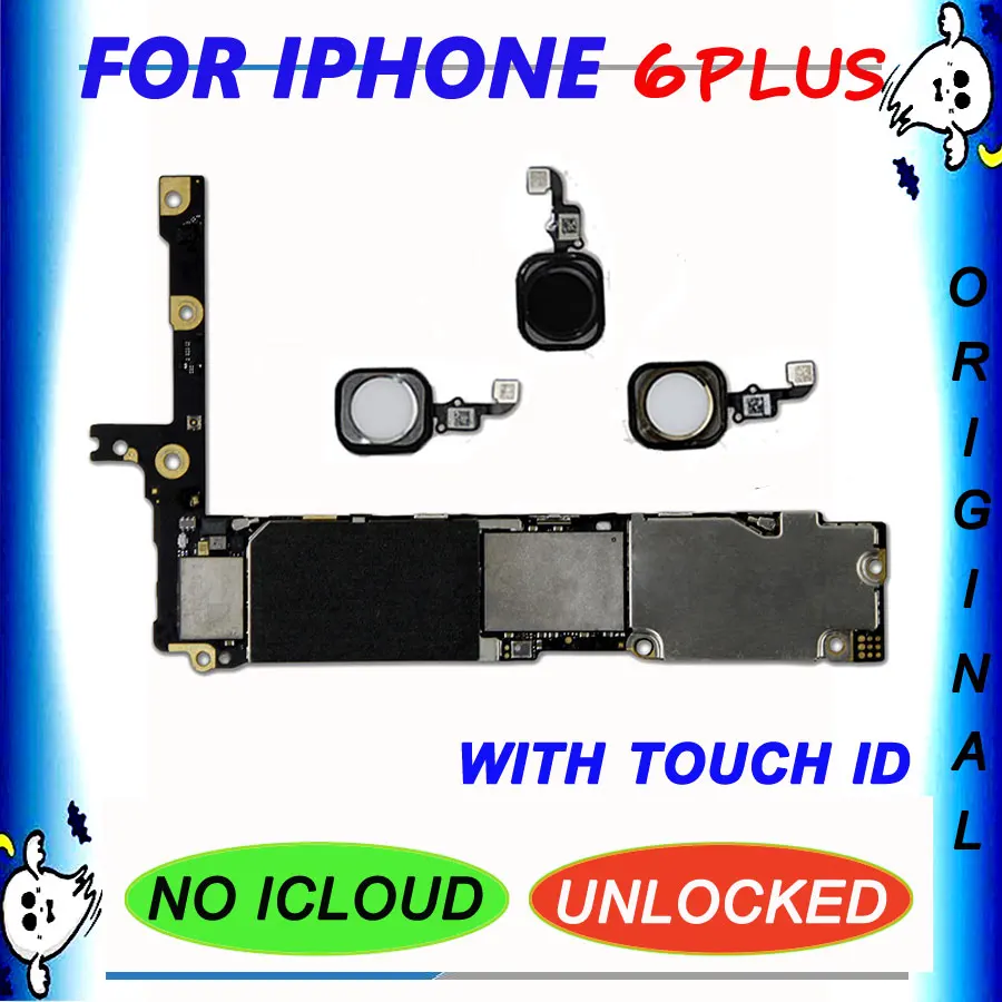 16 Гб 64 128 ГБ для iphone 6 Plus P 5 дюймов материнская плата с/без Touch ID оригинальная iCloud