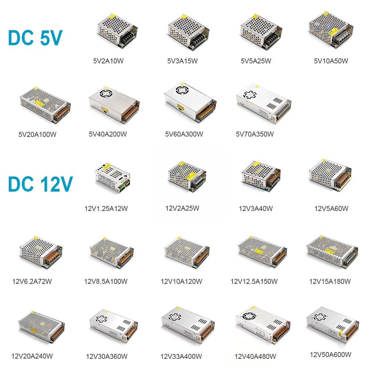 Beleuchtung Transformator AC110V-220V zu DC 5V 12V 24V 48V Netzteil Adapter  2A 5A 10A 15A 20A 30A LED Streifen Schalter Fa