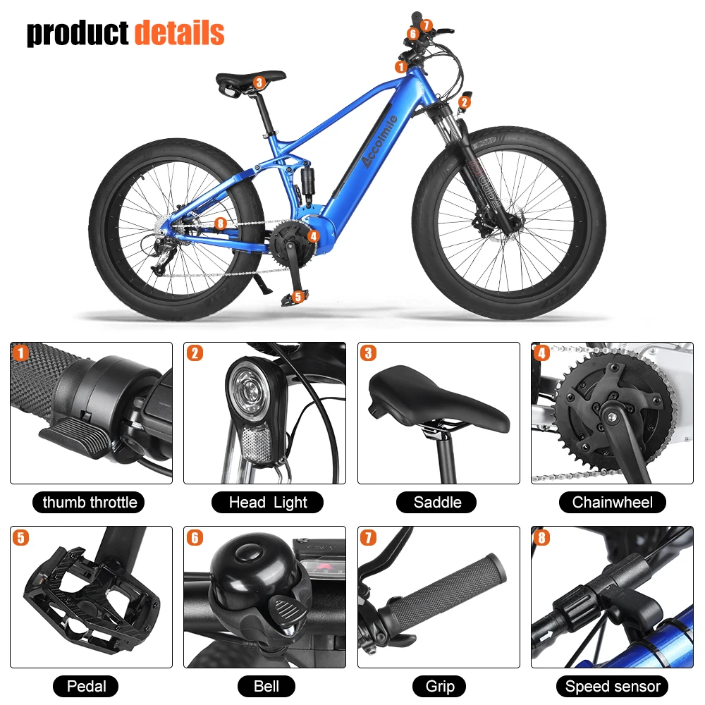 Accolmile Electric Bike 1000W New Super Level Snow Bike Eeach Ebike 48V  12.8Ah LG Battery Electric Bicycle 4.0 Fat Tire e Bike - AliExpress Sports  \u0026 Entertainment