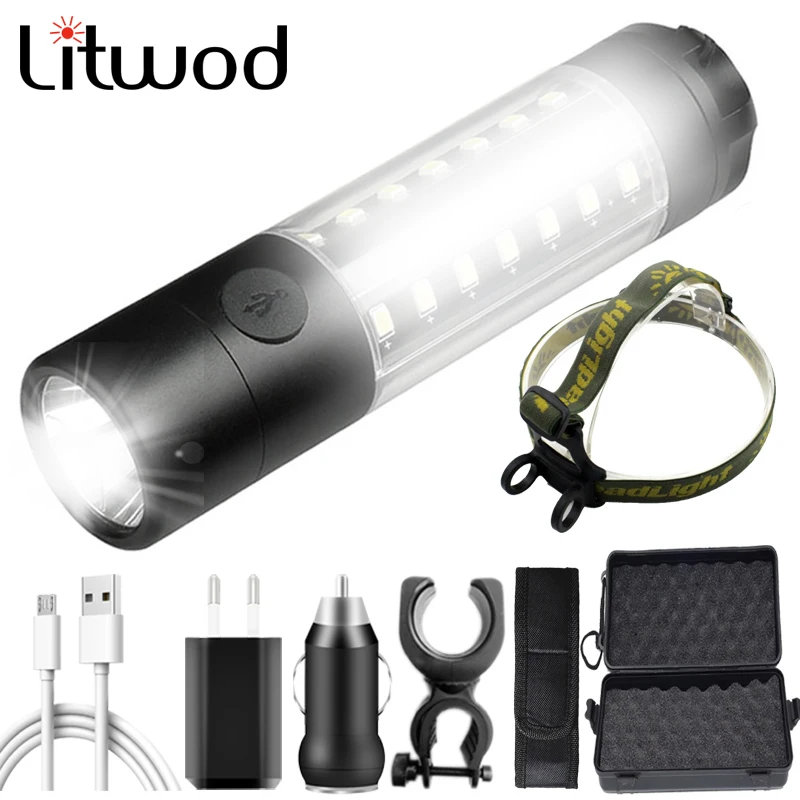 Z20 Litwod 3509 A Светодиодный мини фонарик XM L T6 Водонепроницаемый алюминиевый Usb