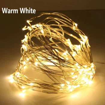 

1-10M Copper Silver Wire LED String lights Waterproof Holiday lighting For Fairy Christmas Tree Wedding Party Home Decoration