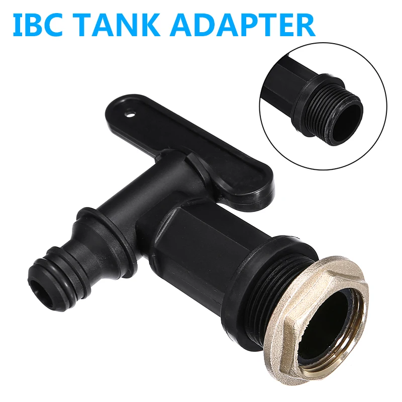 

3/4" Thread Plastic IBC Tank Tap Adapter Garden Irrigation Water Tank Connection Valve Fitting