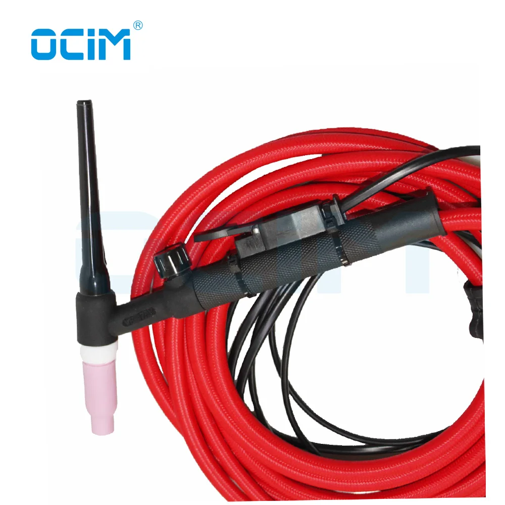 

WP17 Series Tig Welding Gun Torch 8M Red super soft Hose 35-70 Euro Connector WP17 WP17F WP17V WP17FV