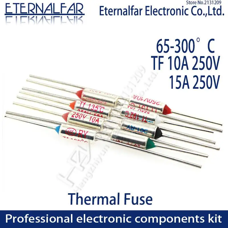 TF Thermal Fuse RY 10A 15A 250V Temperature Fuse 65C 85C 100C 105C 100C 120C 130C 152C 165C 185C 192C 200C 216C 240C 280C 300C