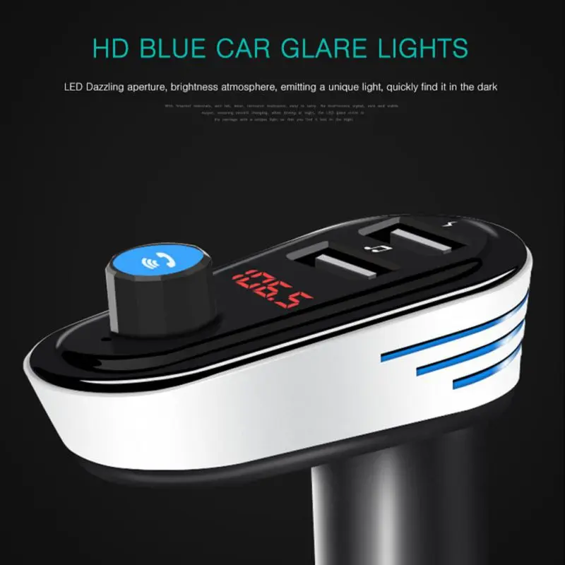 Автомобильное зарядное устройство с двумя USB, 5 В, 3,1 А, Bluetooth, гарнитура, автомобильный комплект, беспроводной Автомобильный MP3 аудио плеер, fm-передатчик