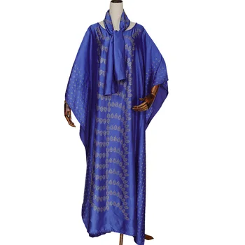 

Formal African Maxi Dress Floor Length Robes Evening Party Gown Sequined Africa Clothes Silk Ankara Dashiki Muslim Scarf Dresses