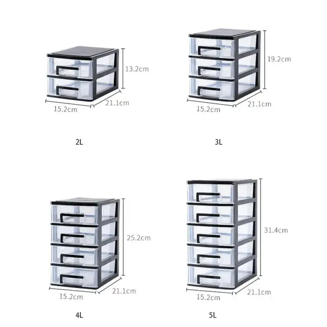 Transparent Desktop Storage Drawer Multi Layer Plastic Small Box