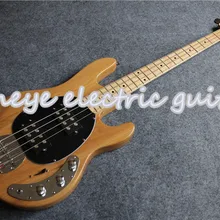 Натуральная древесина Глянцевая музыка человек электрический бас гитара 4 струны луч электрическая бас гитара