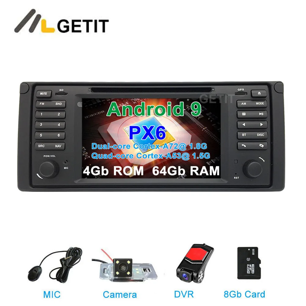 

DSP 64G PX6 Android 9 Car DVD Stereo Radio Player GPS for BMW E39
