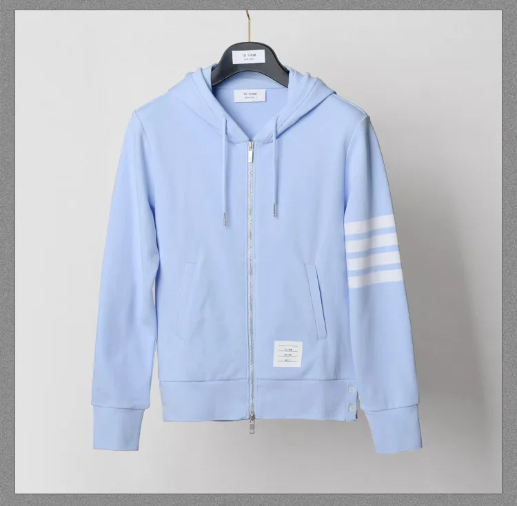 Модная брендовая одежда с капюшоном TB Tom, тонкая хлопковая куртка для мужчин и женщин, полосатые толстовки с капюшоном, мужская повседневная спортивная одежда, пальто