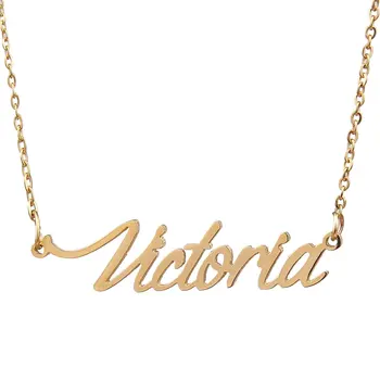 

Fashion Custom Stainless Steel Name Necklace Women Personalized Letter Gold Choker Necklace Gift