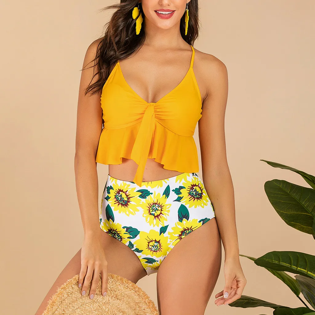 Сексуальный женский модный принт пуш-ап мягкий высококачественный пляжный купальник бикини набор купальный костюм