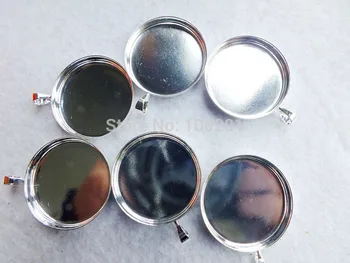 

Free shipping !!! 25mm 100pcs Shiny Silver Round Pendant Tray, Pendant Blanks, 25mm Pendant Settings for Glass Tile Cabochon