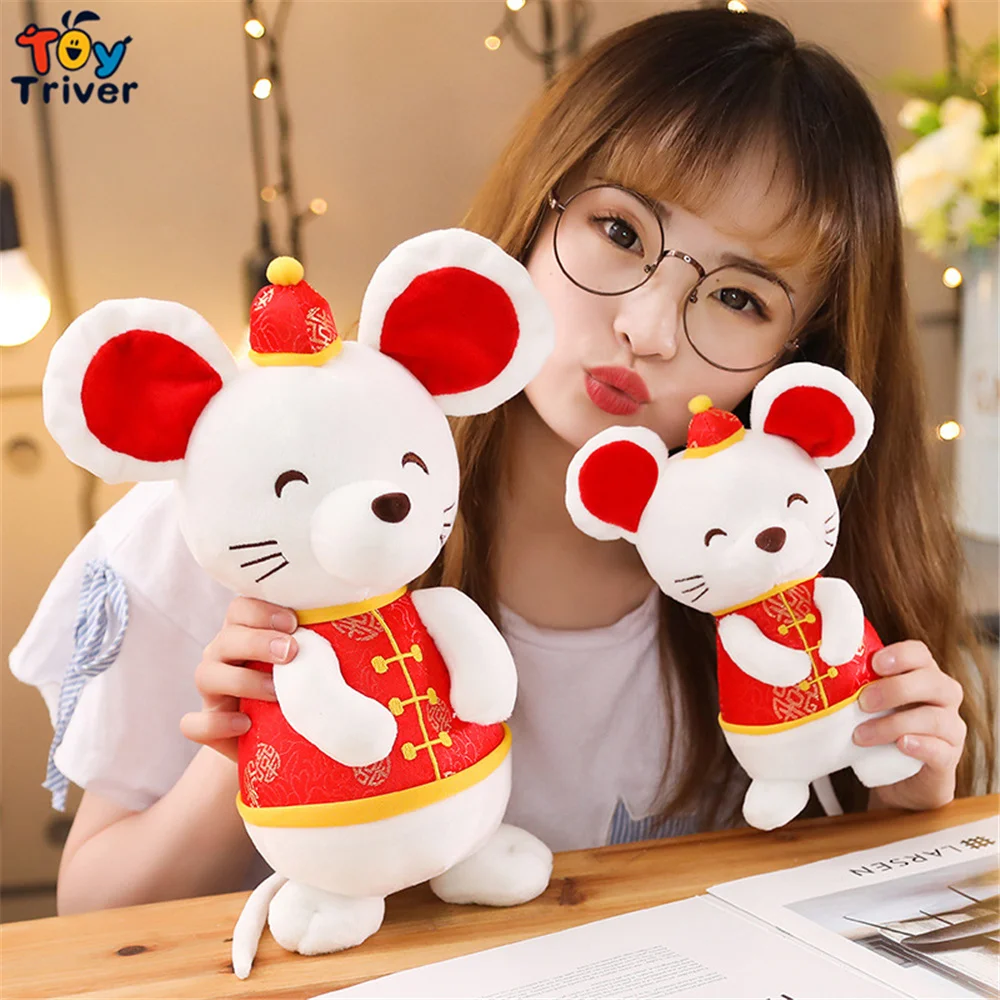 2020 Rat Chinese New Year China Dress Mascot Rat Mouse in Tang Suit Plush Toy Triver 5