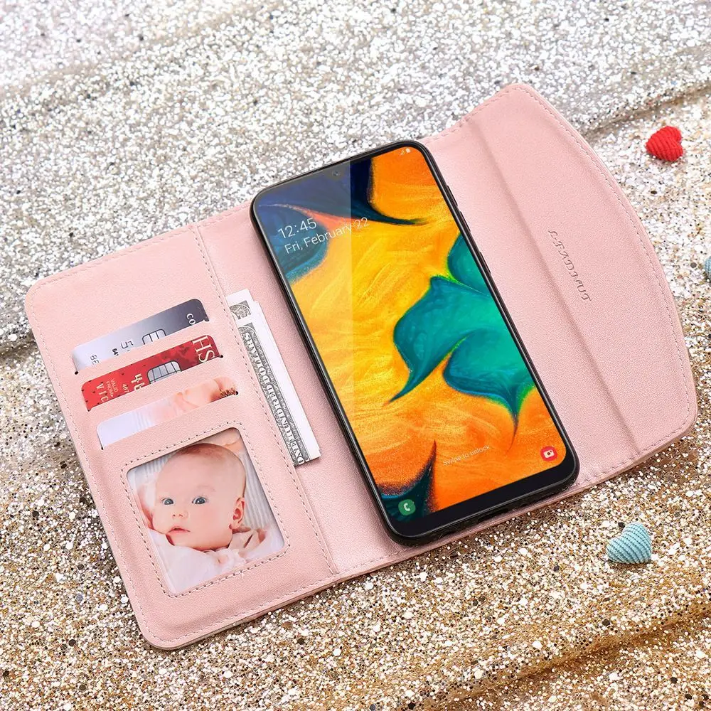 Роскошный чехол-портмоне из кожи с откидной Чехол для samsung A70 A50 A40 A30 A20 A10 женские чехол для телефона Galaxy A7 A5 A3 J4 Plus J6 J5 J3