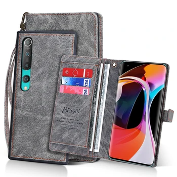 

For Xiaomi Mi 10 Mi 10 Pro Case Card Slots PU Leather and TPU Detachable Wallet Magnetic Shockproof Protective Flip Stand Cover