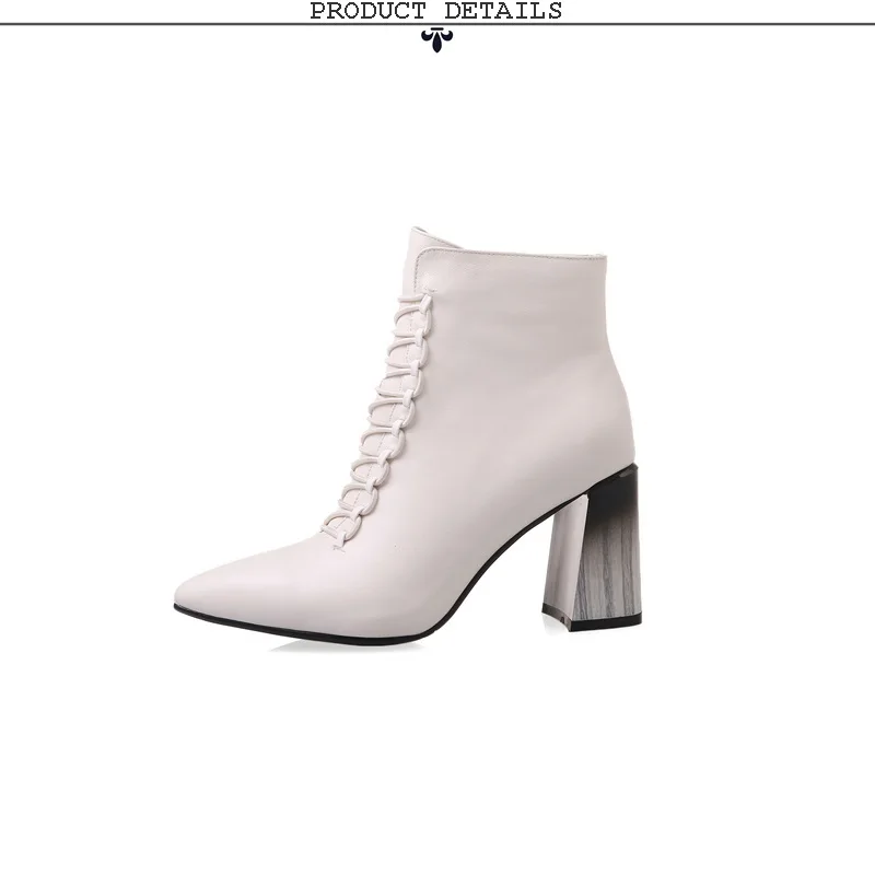 ZVQ/Женская обувь; коллекция года; новые модные пикантные ботильоны из натуральной кожи с острым носком ручной работы; обувь для работы на высоком каблуке с молнией