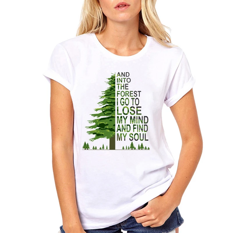 

Women Clothes Tree Forest Travel Vacay Mode Road Trip Printed Summer Ladies Woman Harajuku Top Tee Shirt T Female T-shirt