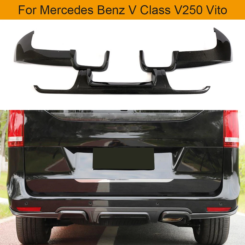 Для Mercedes Benz V Class V250 Vito из углеродного волокна задний бампер диффузор спойлер Защитная крышка сплиттер автомобильный бампер сплиттер