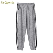 New Women's Lounge Pants Fashion Home Clothing Cotton Grey Sporty Bottoms Two Pockets Ankle-tied Lingerie Sleeping Bottoms