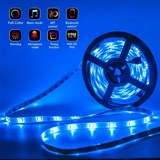 Strisce luminose a LED Controller WIFI Bluetooth flessibile RGB 5050 decorazione lampada retroilluminata luce notturna stringa luminosa per camera da letto 2