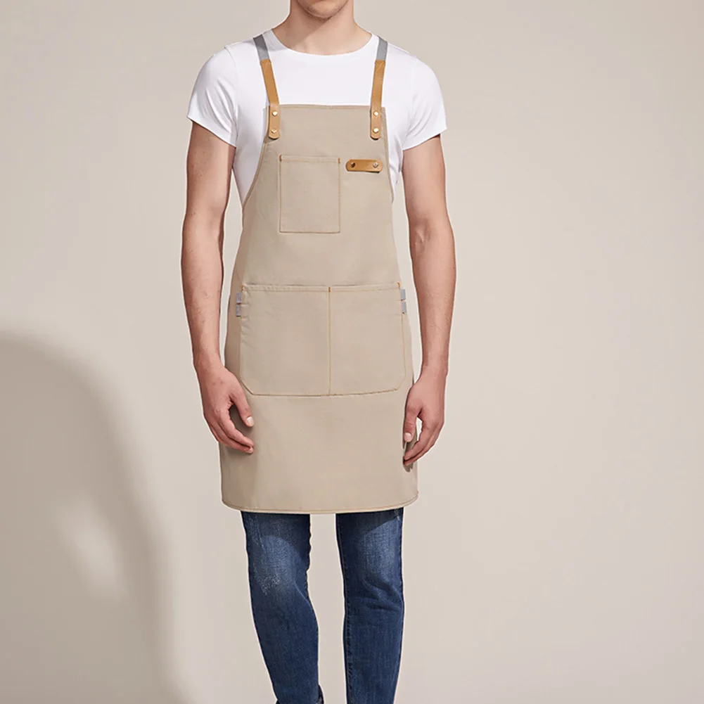 BBQ Canvas Apron Bib Chef Kitchen Apron for Women Men Barista Bartender Pockets home barber cook Coffee Restaurant