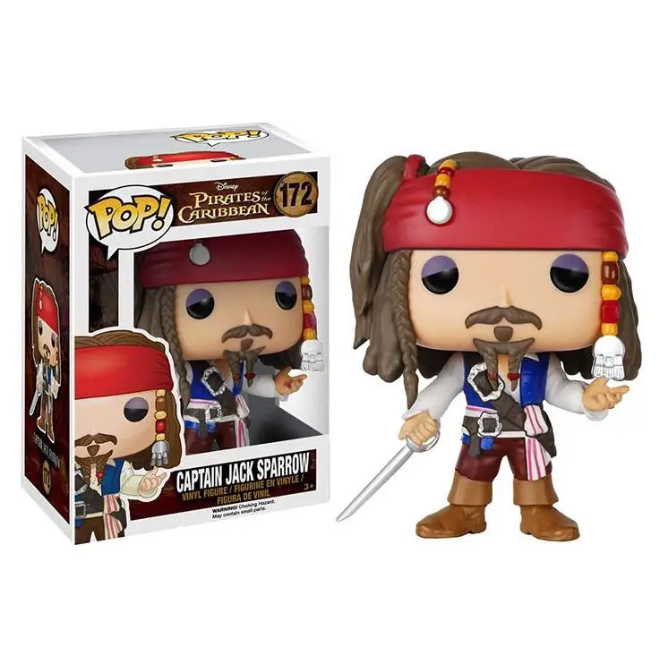 FUNKO POP Anime Pirates of the Caribbean JACK SPARROW CAPAIN SALAZAR PVC Model Movie Collection Action Figure Toys